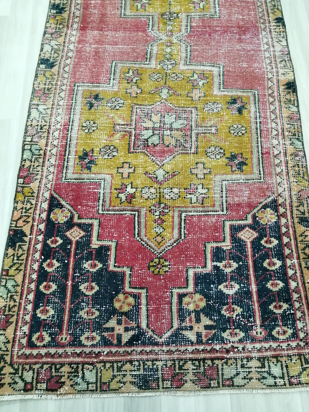 Rust Turkish Runner Rug 3' 4" x 8' 2" Hand-Knotted | No. WR35723