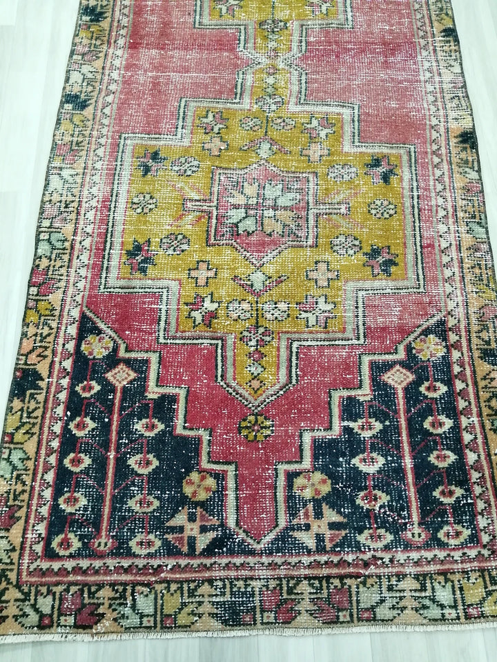 Rust Turkish Runner Rug 3' 4" x 8' 2" Hand-Knotted | No. WR35723