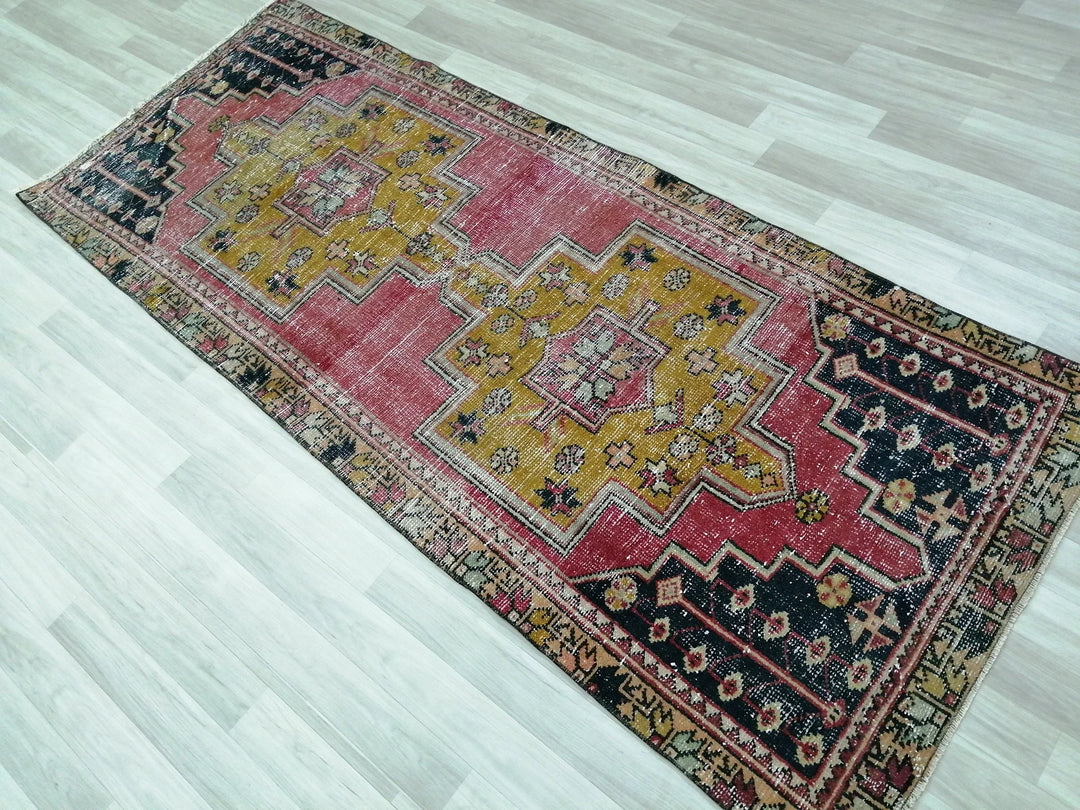 Rust Turkish Runner Rug 3' 4" x 8' 2" Hand-Knotted | No. WR35723