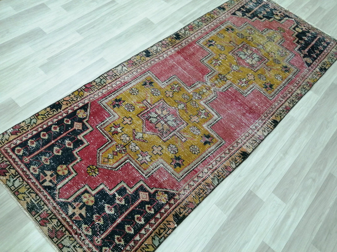 Rust Turkish Runner Rug 3' 4" x 8' 2" Hand-Knotted | No. WR35723