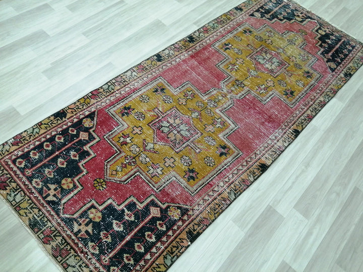 Rust Turkish Runner Rug 3' 4" x 8' 2" Hand-Knotted | No. WR35723