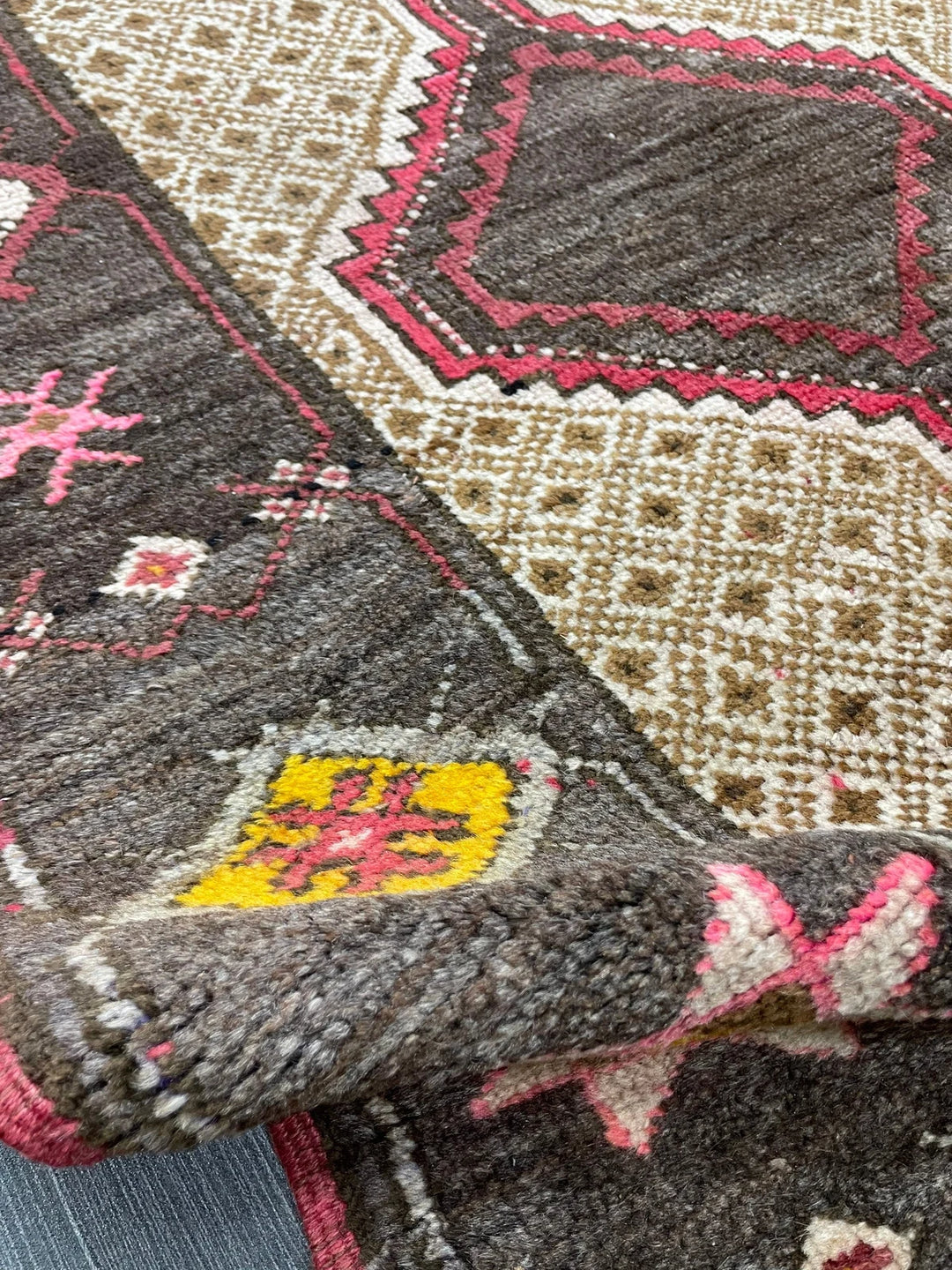 Beige Turkish Runner Rug 5' x 13' 8" Hand-Knotted | No. WR35904