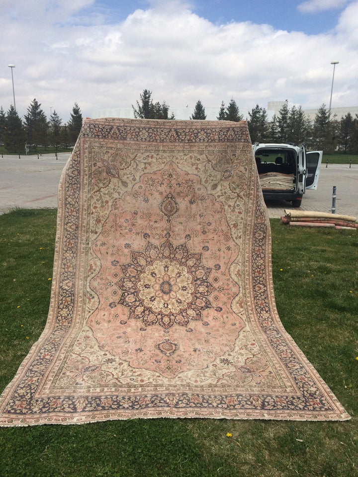 Pink Turkish Runner Rug 6' 6" x 10' Hand-Knotted | No. WR36005