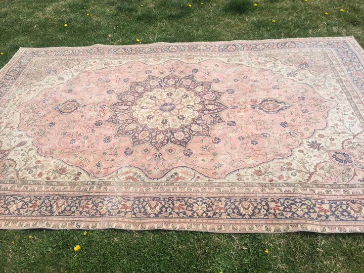 Pink Turkish Runner Rug 6' 6" x 10' Hand-Knotted | No. WR36005