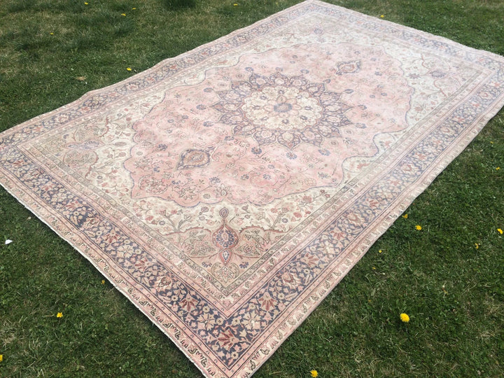 Pink Turkish Runner Rug 6' 6" x 10' Hand-Knotted | No. WR36005