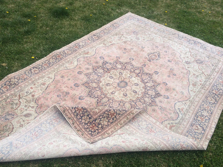 Pink Turkish Runner Rug 6' 6" x 10' Hand-Knotted | No. WR36005