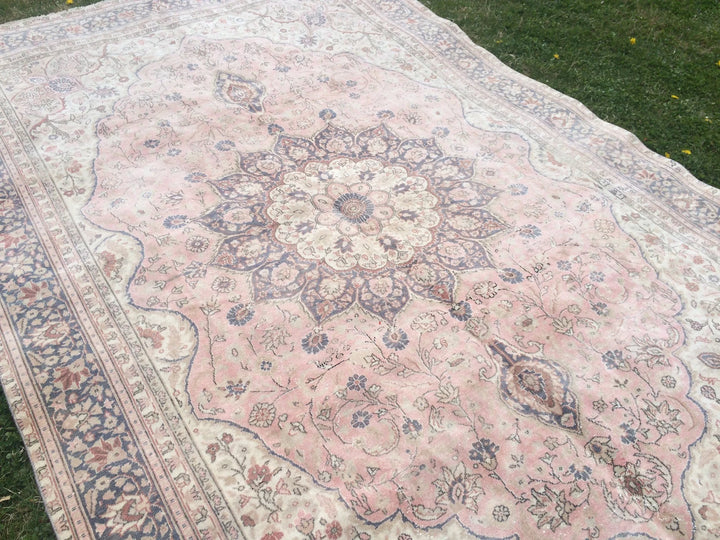 Pink Turkish Runner Rug 6' 6" x 10' Hand-Knotted | No. WR36005
