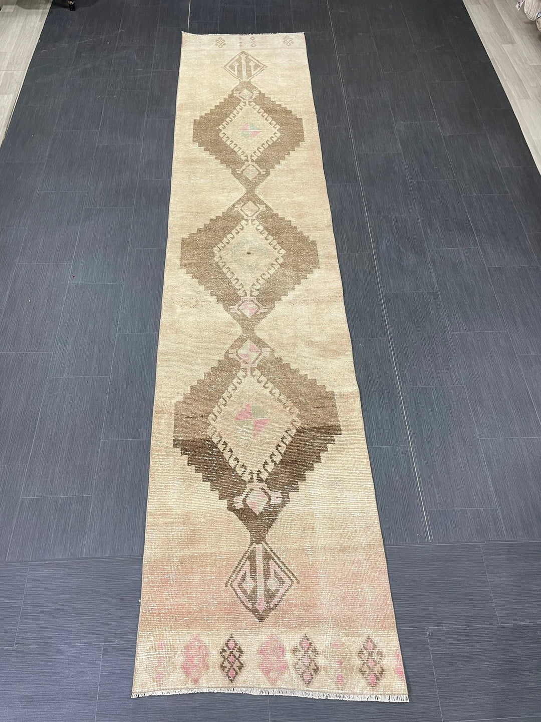 Pink Turkish Runner Rug 2' 7" x 12' 3" Hand-Knotted | No. WR36132
