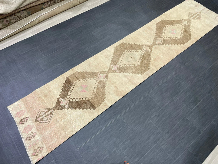 Pink Turkish Runner Rug 2' 7" x 12' 3" Hand-Knotted | No. WR36132
