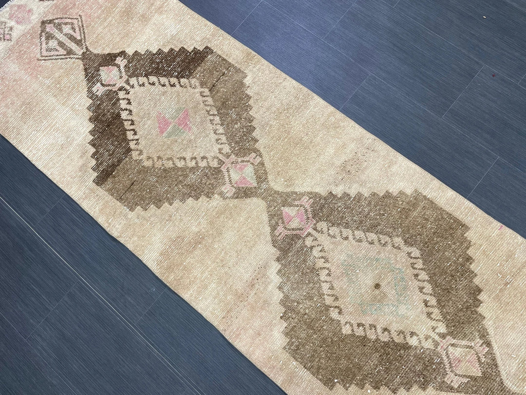 Pink Turkish Runner Rug 2' 7" x 12' 3" Hand-Knotted | No. WR36132