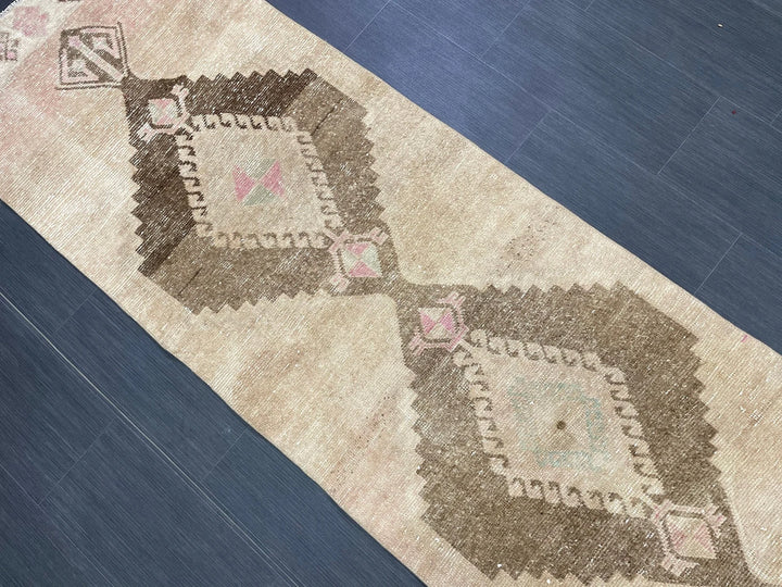 Pink Turkish Runner Rug 2' 7" x 12' 3" Hand-Knotted | No. WR36132