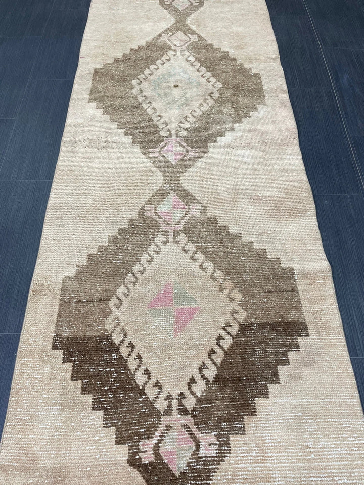 Pink Turkish Runner Rug 2' 7" x 12' 3" Hand-Knotted | No. WR36132