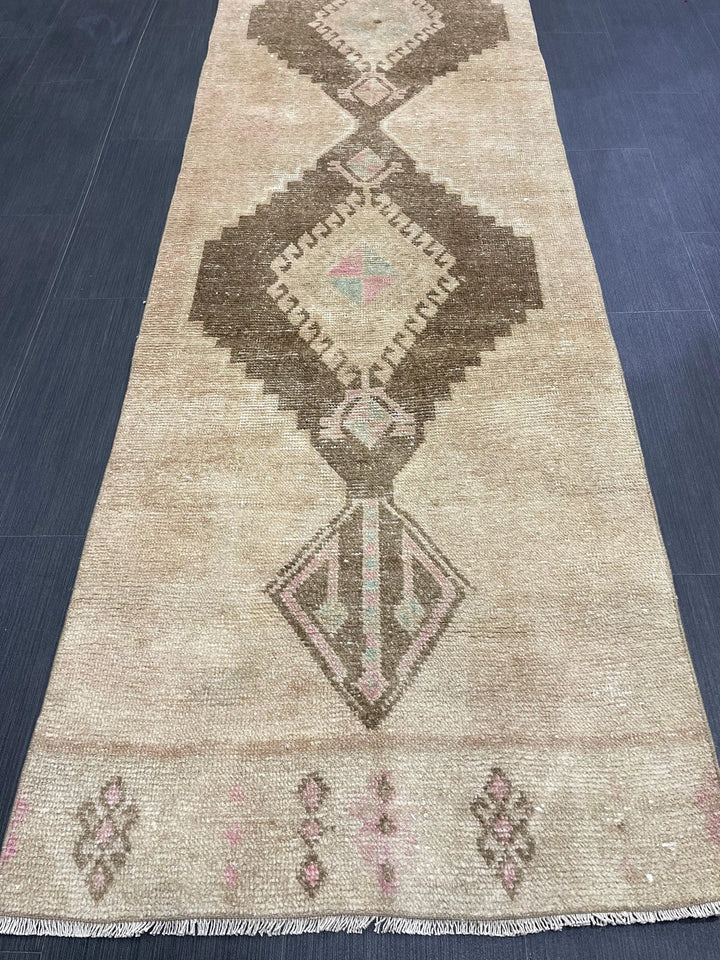 Pink Turkish Runner Rug 2' 7" x 12' 3" Hand-Knotted | No. WR36132