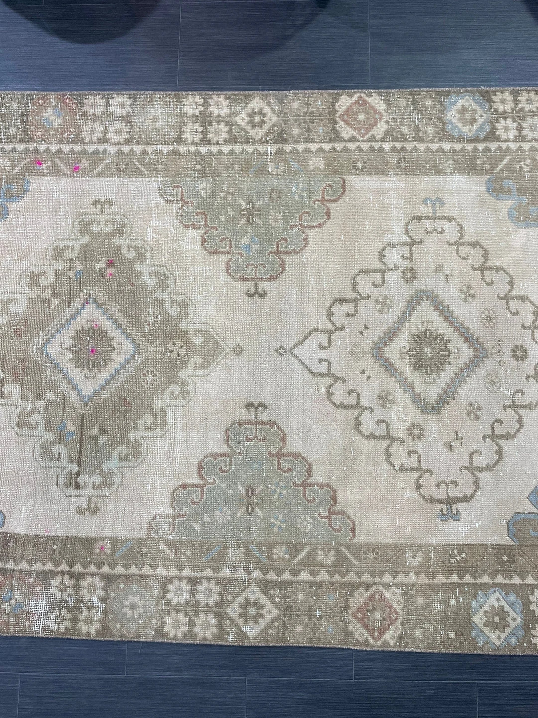Beige Turkish Runner Rug 4' 6" x 12' 8" Hand-Knotted | No. WR36276