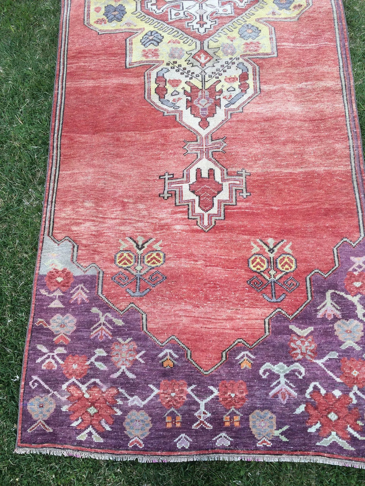 Rust Turkish Runner Rug 4' x 12' Hand-Knotted | No. WR36591