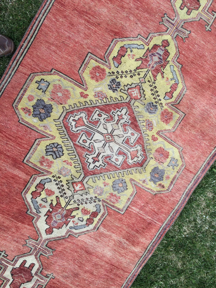 Rust Turkish Runner Rug 4' x 12' Hand-Knotted | No. WR36591