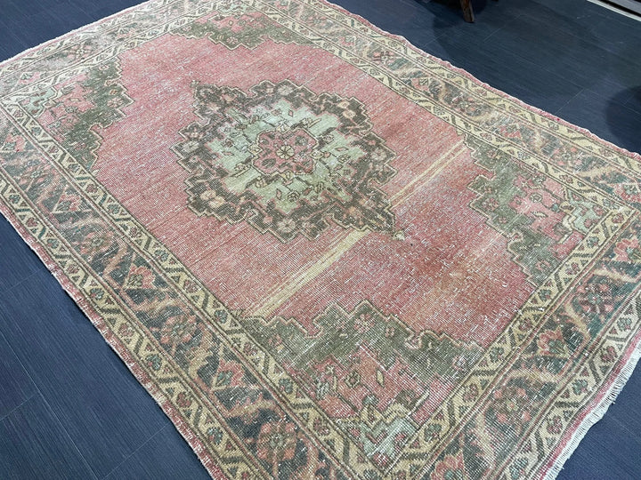 Blue Turkish Oushak Rug 4' 4" x 6' 4" Hand-Knotted | No. WR36802