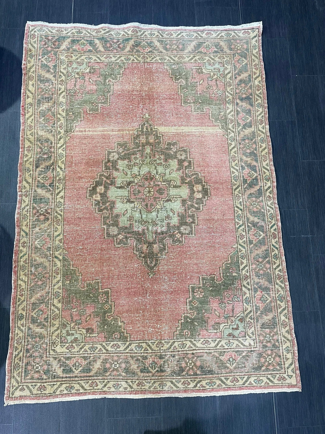 Blue Turkish Oushak Rug 4' 4" x 6' 4" Hand-Knotted | No. WR36802