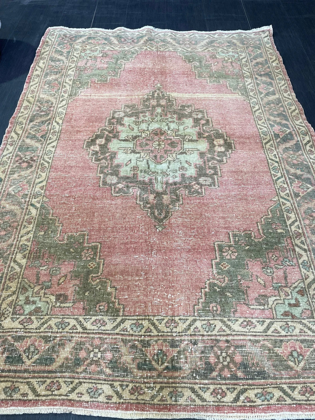 Blue Turkish Oushak Rug 4' 4" x 6' 4" Hand-Knotted | No. WR36802