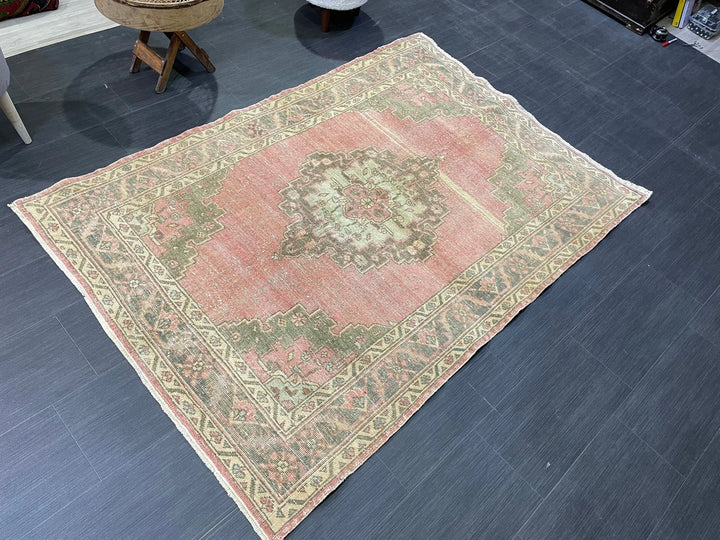 Blue Turkish Oushak Rug 4' 4" x 6' 4" Hand-Knotted | No. WR36802