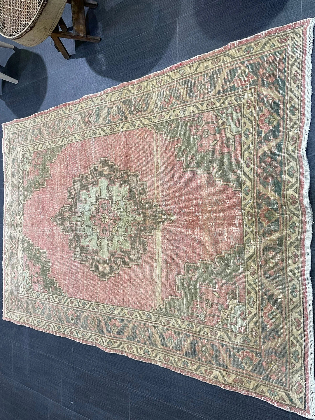 Blue Turkish Oushak Rug 4' 4" x 6' 4" Hand-Knotted | No. WR36802