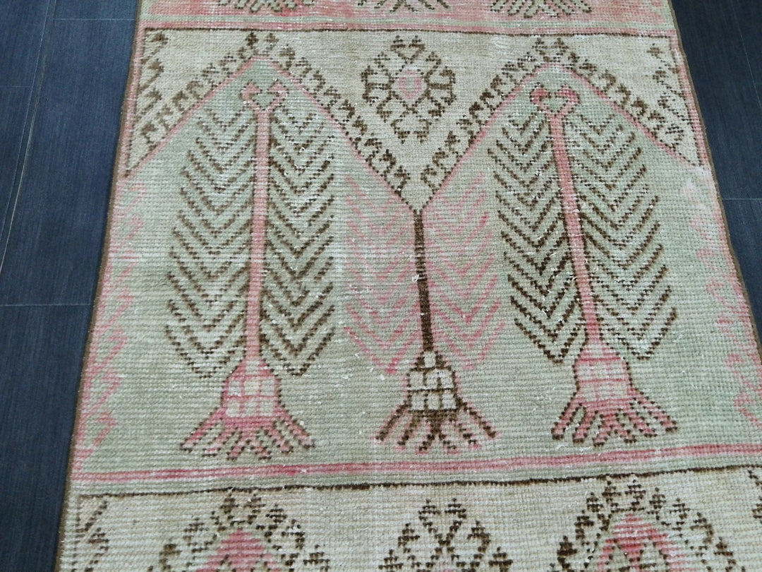 Green Turkish Runner Rug 3' x 11' 4" Hand-Knotted | No. WR36874