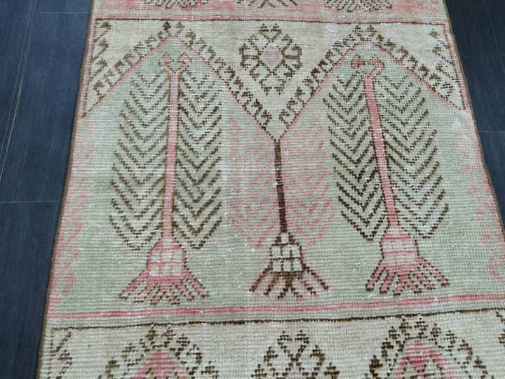 Green Turkish Runner Rug 3' x 11' 4" Hand-Knotted | No. WR36874