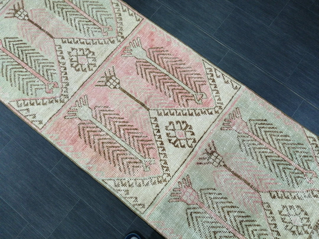 Green Turkish Runner Rug 3' x 11' 4" Hand-Knotted | No. WR36874