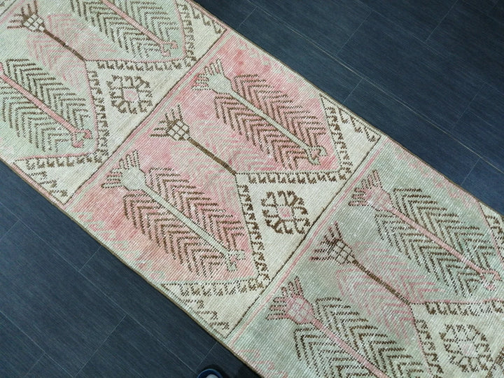 Green Turkish Runner Rug 3' x 11' 4" Hand-Knotted | No. WR36874