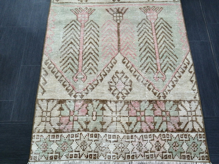 Green Turkish Runner Rug 3' x 11' 4" Hand-Knotted | No. WR36874