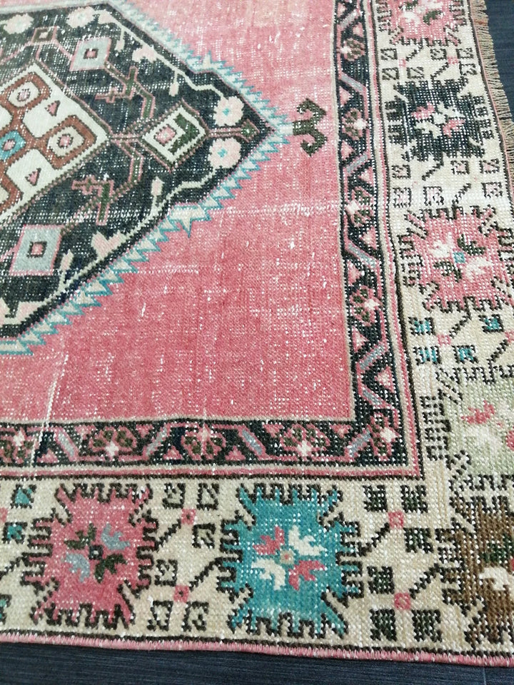 Beige Turkish Runner Rug 4' x 10' 4" Hand-Knotted | No. WR36976