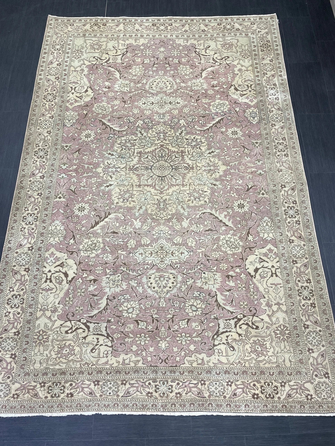 Navy Turkish Vintage Rug 6' 4" x 9' 8" Hand-Knotted | No. WR37120