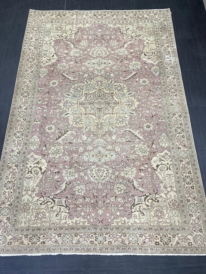 Navy Turkish Vintage Rug 6' 4" x 9' 8" Hand-Knotted | No. WR37120