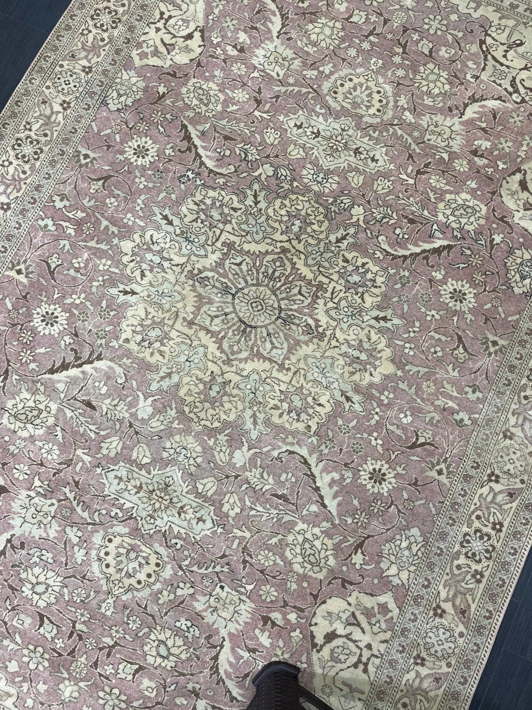 Navy Turkish Vintage Rug 6' 4" x 9' 8" Hand-Knotted | No. WR37120