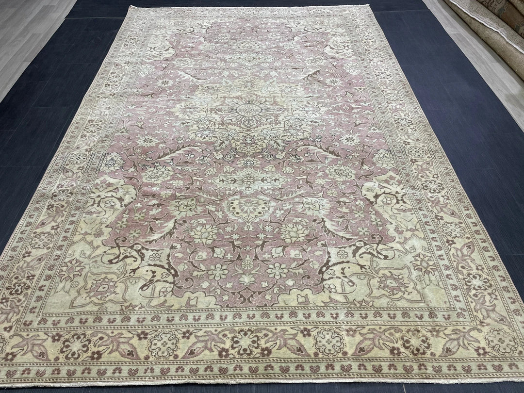 Navy Turkish Vintage Rug 6' 4" x 9' 8" Hand-Knotted | No. WR37120