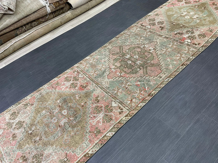 Turkish Runner Rug 3' 4" x 10' 11" Hand-Knotted | No. WR37264