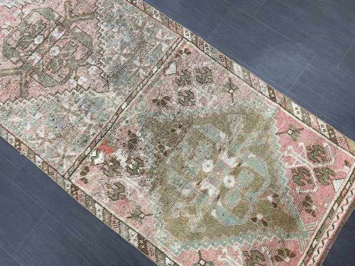 Turkish Runner Rug 3' 4" x 10' 11" Hand-Knotted | No. WR37264