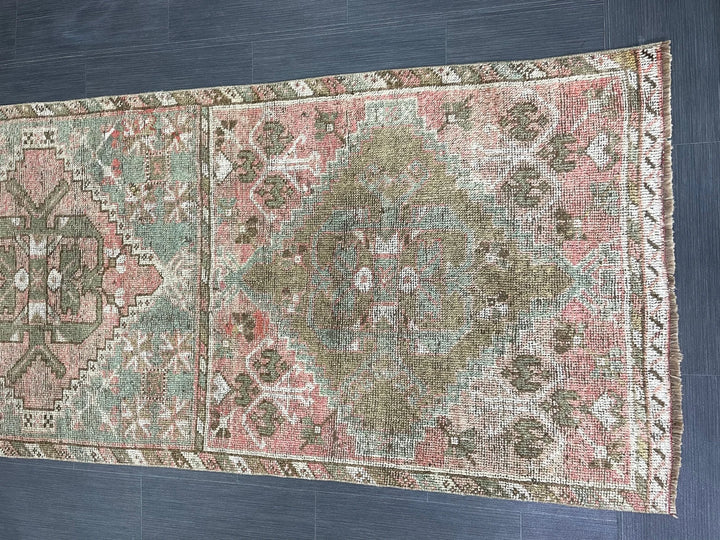 Turkish Runner Rug 3' 4" x 10' 11" Hand-Knotted | No. WR37264