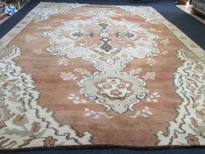 Brown Turkish Runner Rug 7' x 10' 6" Hand-Knotted | No. WR37506