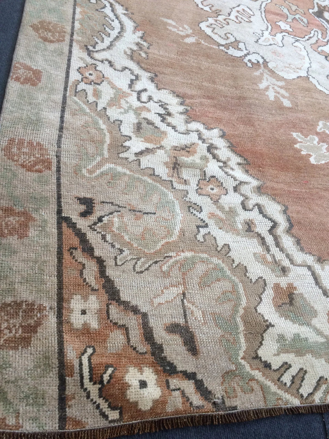 Brown Turkish Runner Rug 7' x 10' 6" Hand-Knotted | No. WR37506