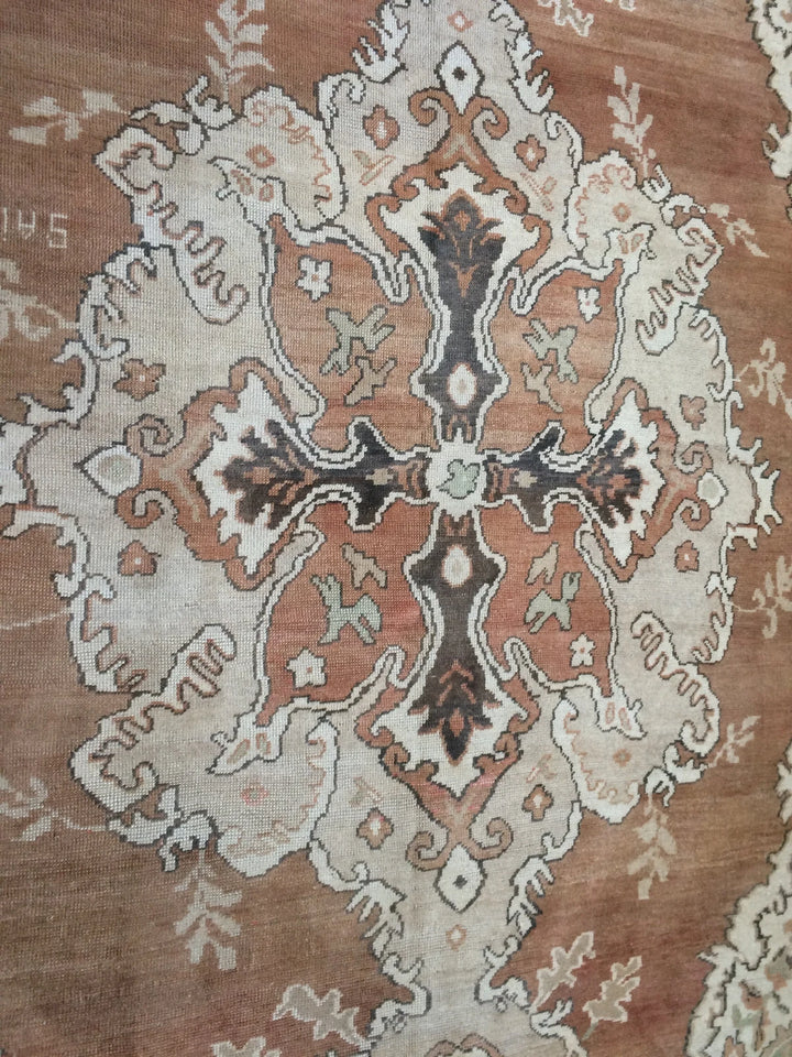 Brown Turkish Runner Rug 7' x 10' 6" Hand-Knotted | No. WR37506