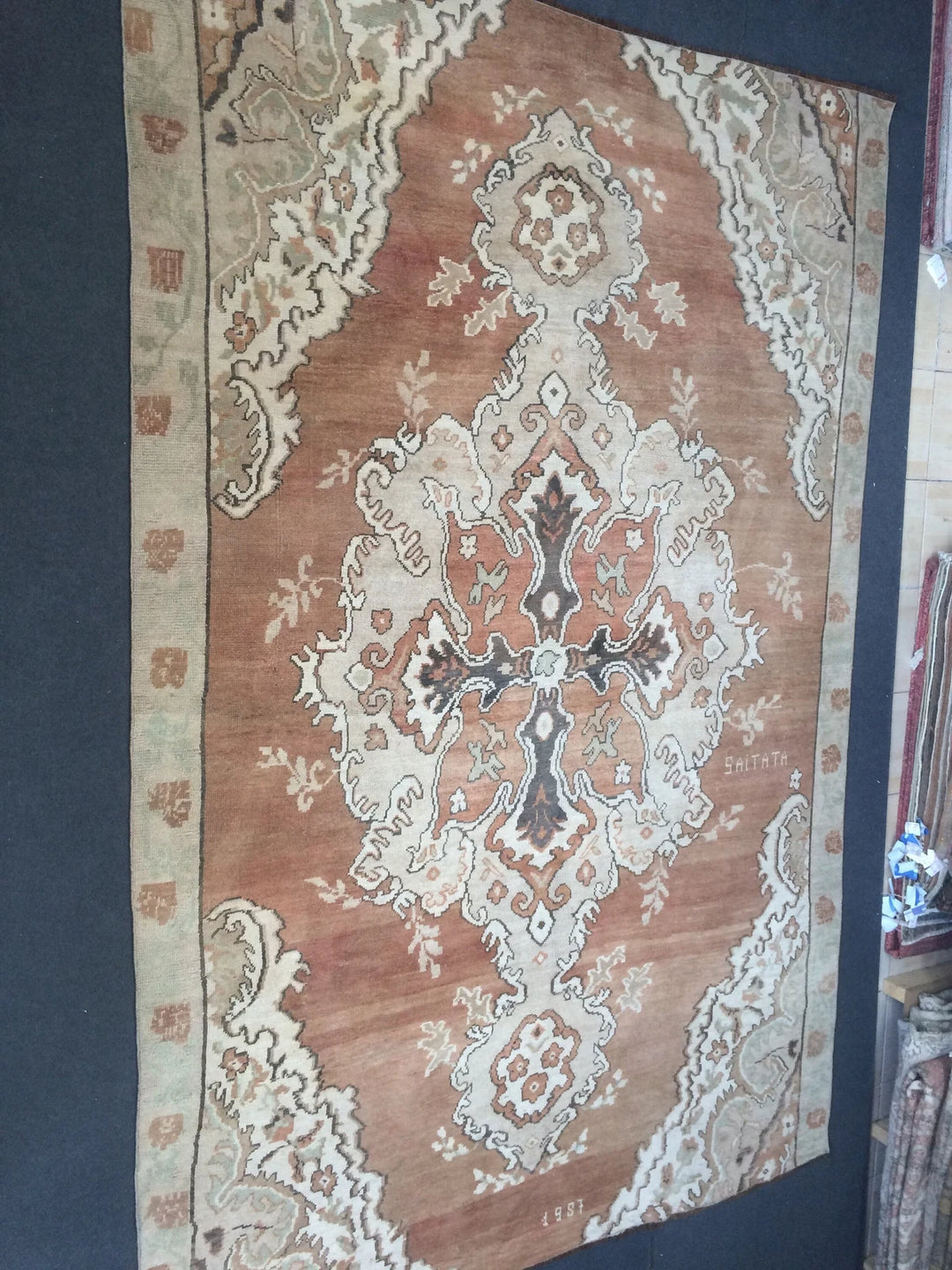 Brown Turkish Runner Rug 7' x 10' 6" Hand-Knotted | No. WR37506