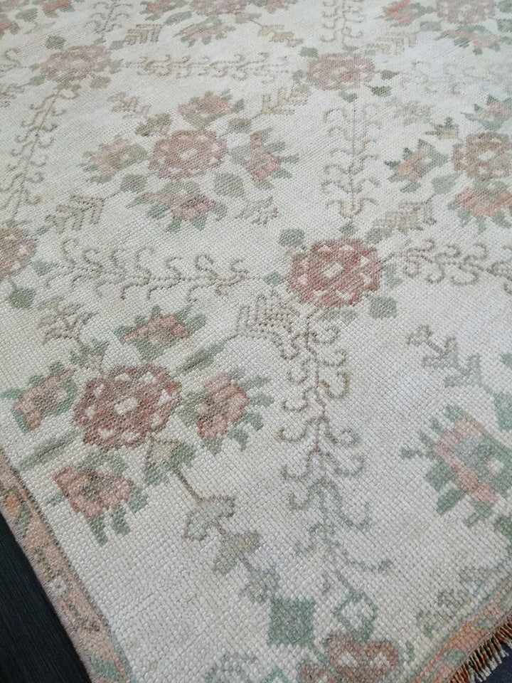 Beige Turkish Runner Rug 4' 3" x 7' 7" Hand-Knotted | No. WR37605