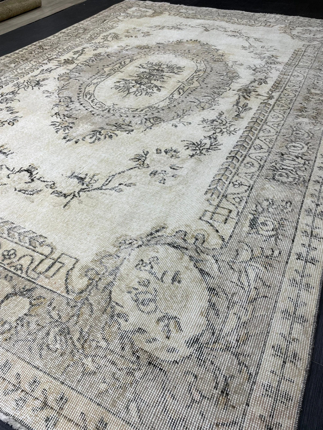 Blue Turkish Vintage Rug 6' 9" x 10' Hand-Knotted | No. WR37681