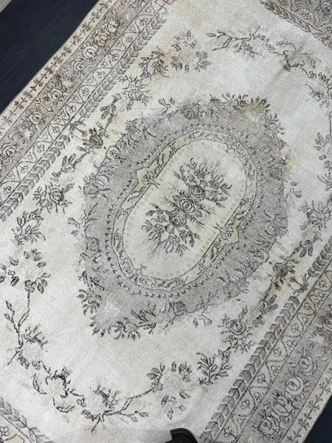 Blue Turkish Vintage Rug 6' 9" x 10' Hand-Knotted | No. WR37681