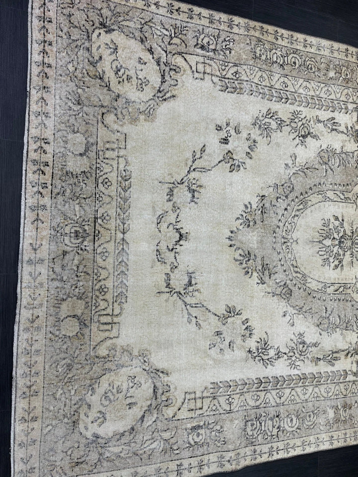 Blue Turkish Vintage Rug 6' 9" x 10' Hand-Knotted | No. WR37681
