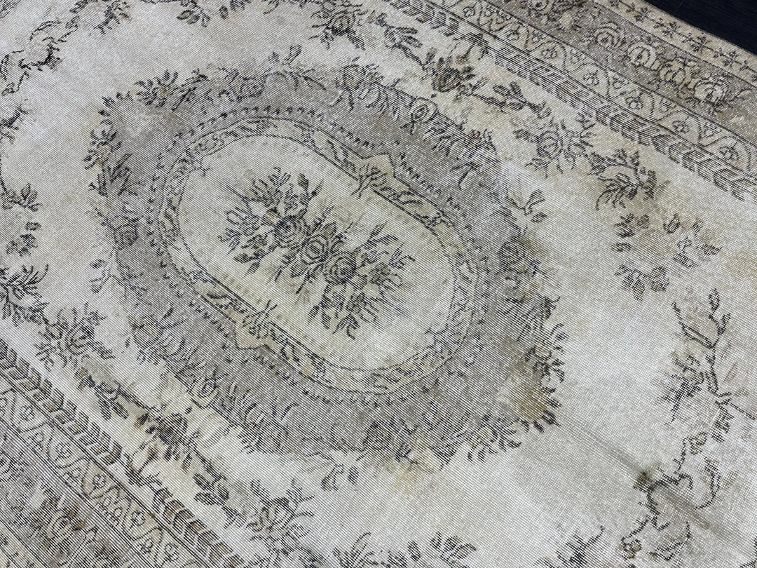 Blue Turkish Vintage Rug 6' 9" x 10' Hand-Knotted | No. WR37681