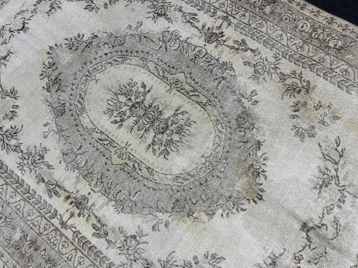 Blue Turkish Vintage Rug 6' 9" x 10' Hand-Knotted | No. WR37681