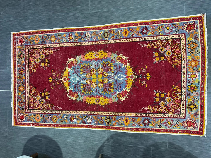Red Turkish Vintage Rug 3' x 5' 7" Hand-Knotted | No. WR37917