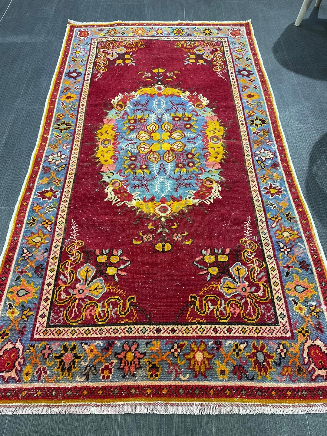 Red Turkish Vintage Rug 3' x 5' 7" Hand-Knotted | No. WR37917